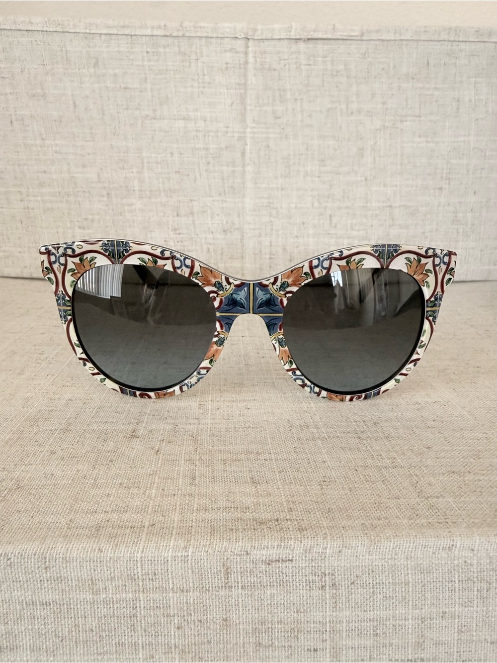 Dolce & Gabbana Majolica Print Cat-Eye Women’s Sunglasses